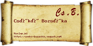 Csákó Bozsóka névjegykártya